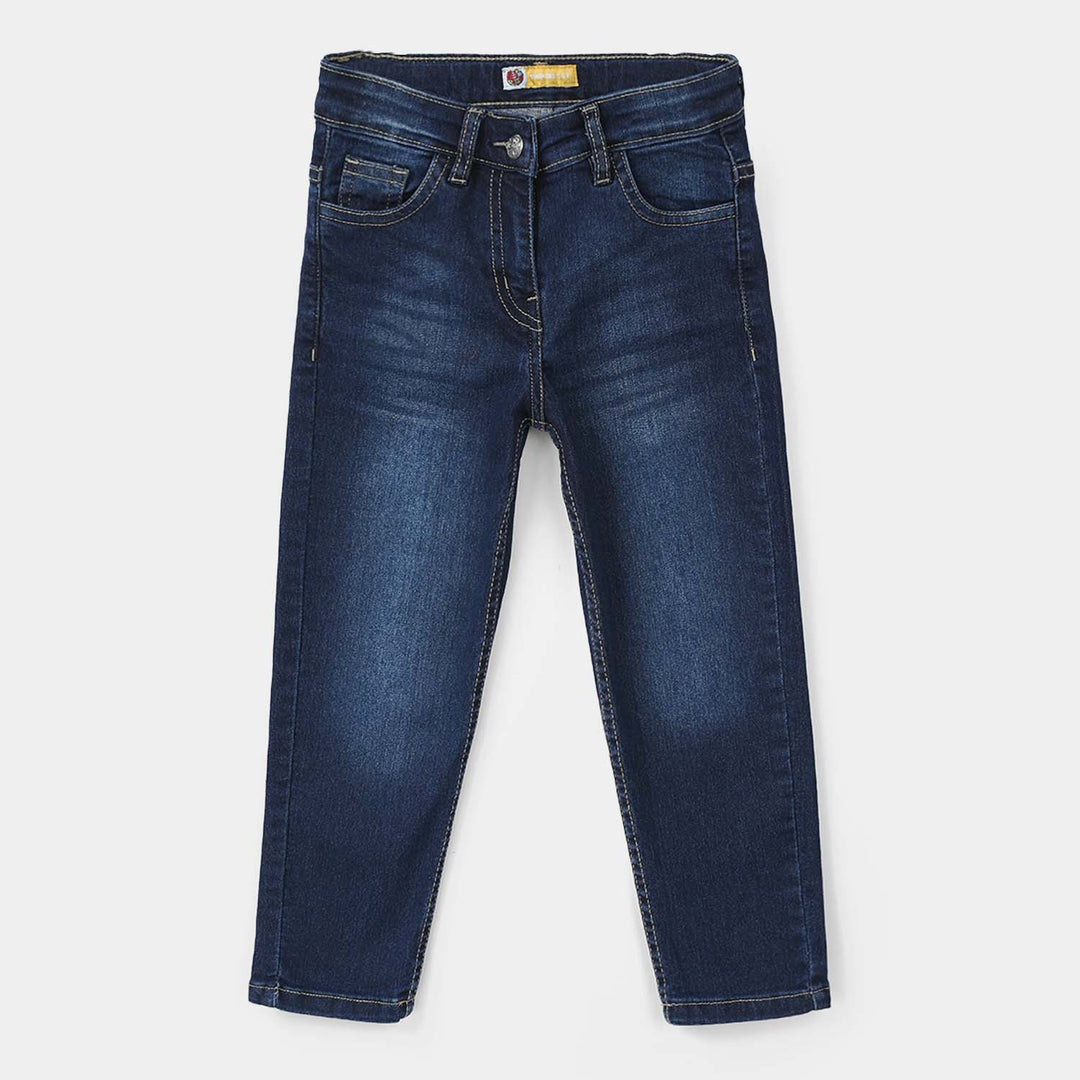 Girls Denim Rigid Pant Basic – Dark Blue