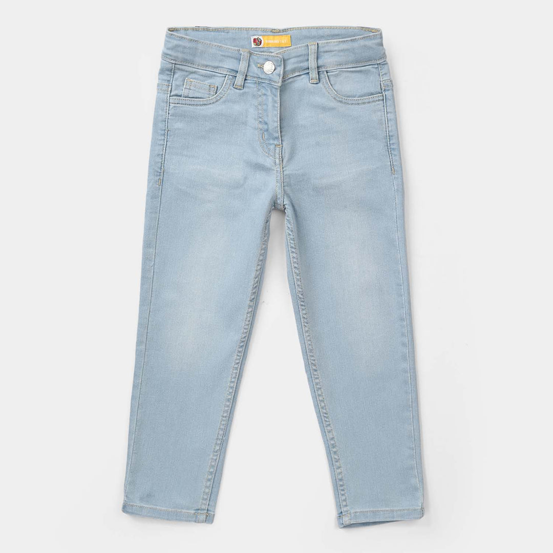 Girls Denim Rigid Pant (Basic) - Ice Blue