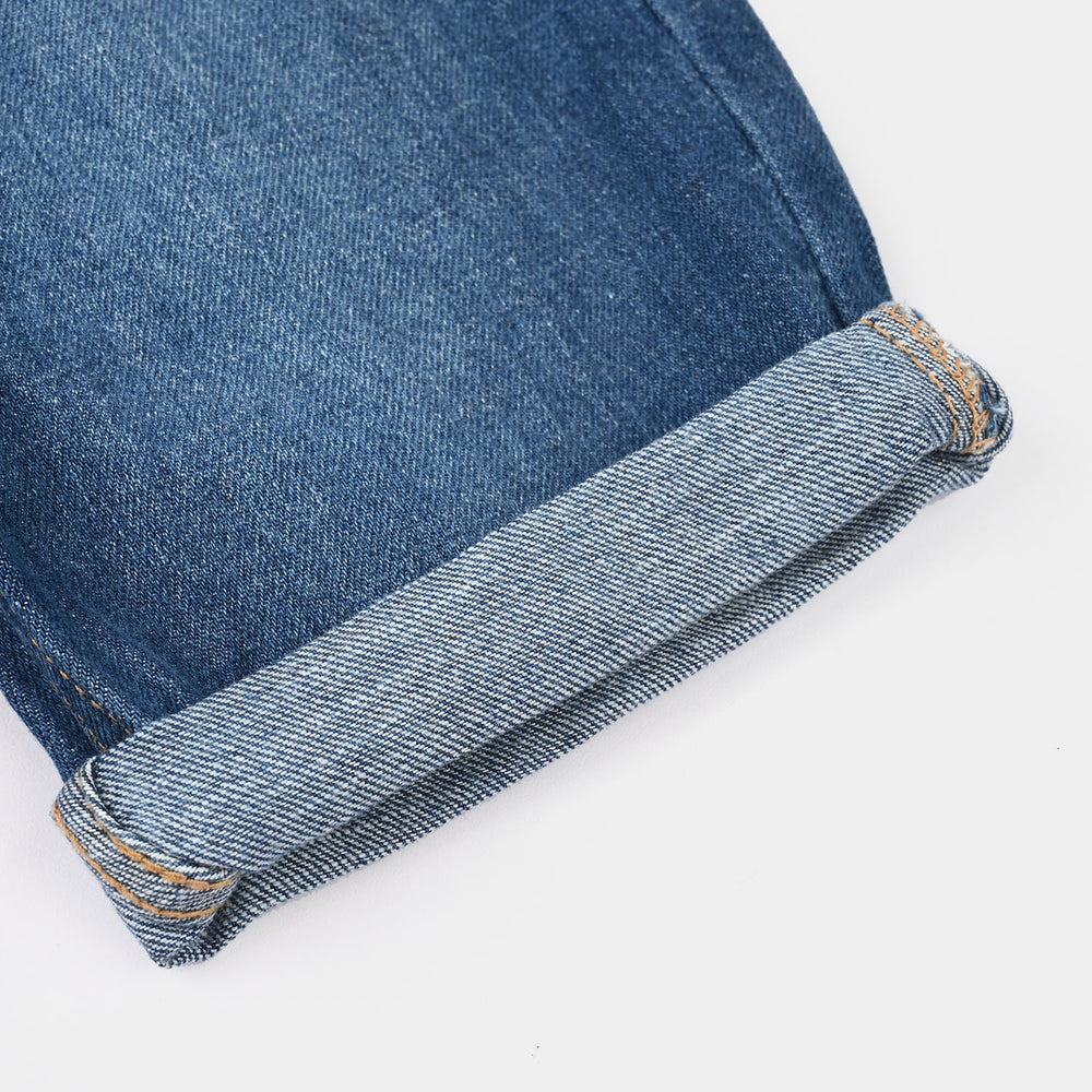 Boys Denim Rigid Shorts - Mid Blue
