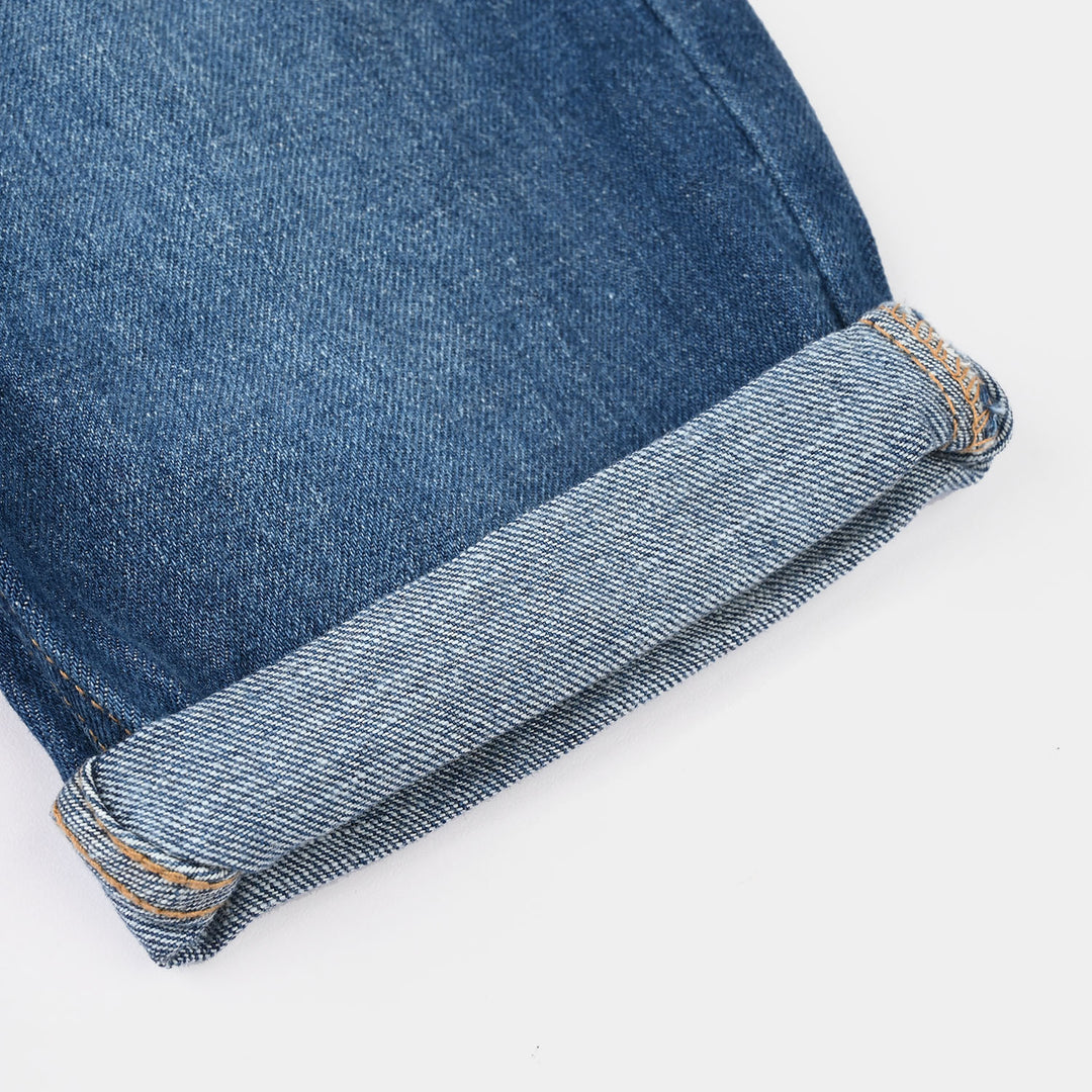 Boys Denim Rigid Shorts - Mid Blue