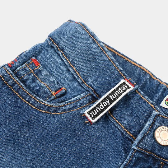 Boys Denim Rigid Shorts - Mid Blue