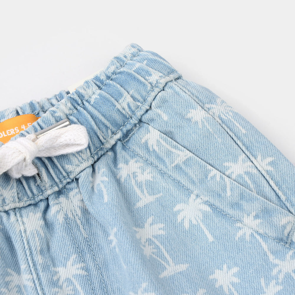 Boys Denim Rigid Shorts - Light Blue