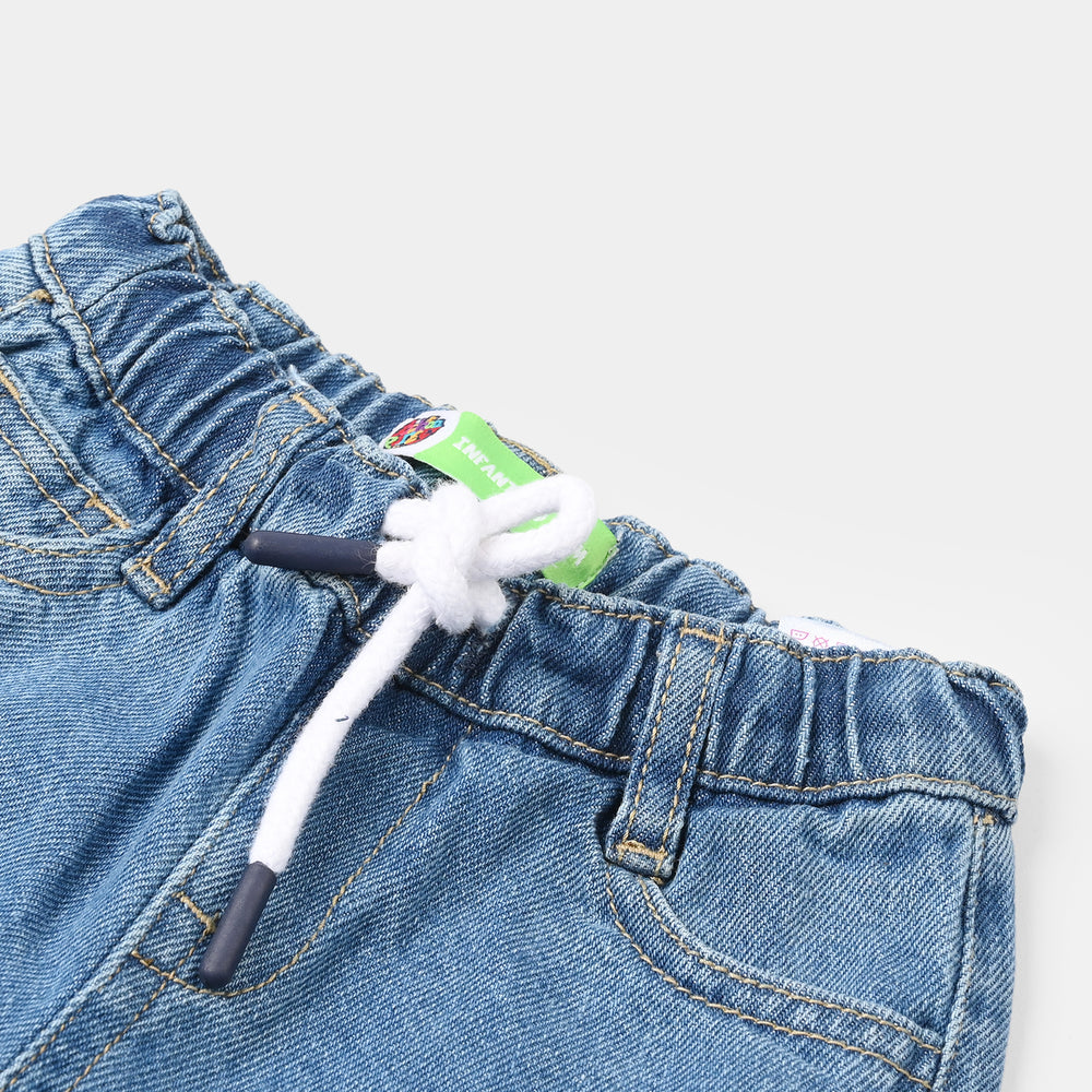 Infant Boys Denim Rigid Shorts Character - Mid Blue