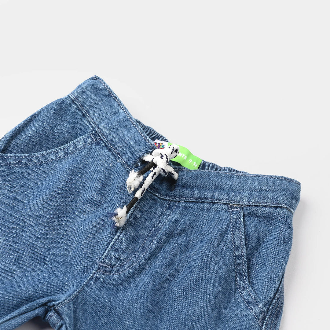 Infant Boys Denim Rigid Shorts (Mini Gentleman)- Mid Blue