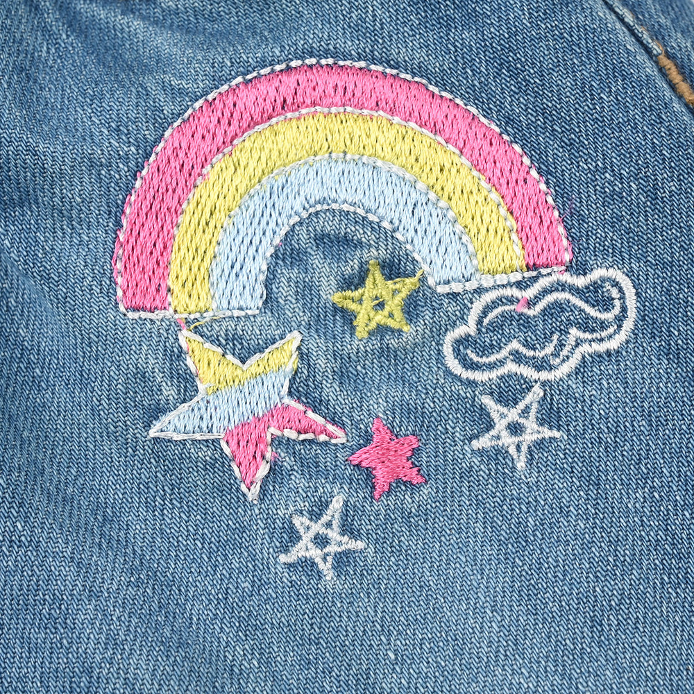 Infant Girls Denim Rigid Shorts - Mid Blue