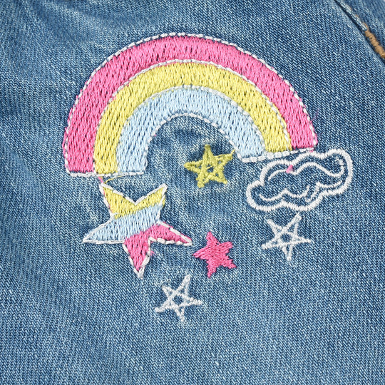Infant Girls Denim Rigid Shorts - Mid Blue