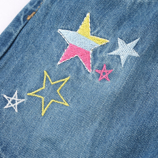 Infant Girls Denim Rigid Shorts - Mid Blue