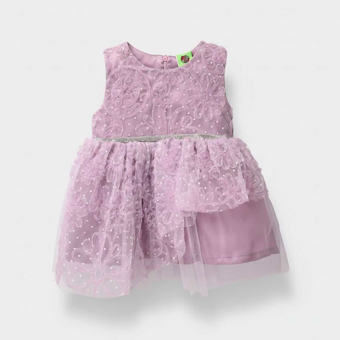 Infant Girls Net Fancy Frock - Purple