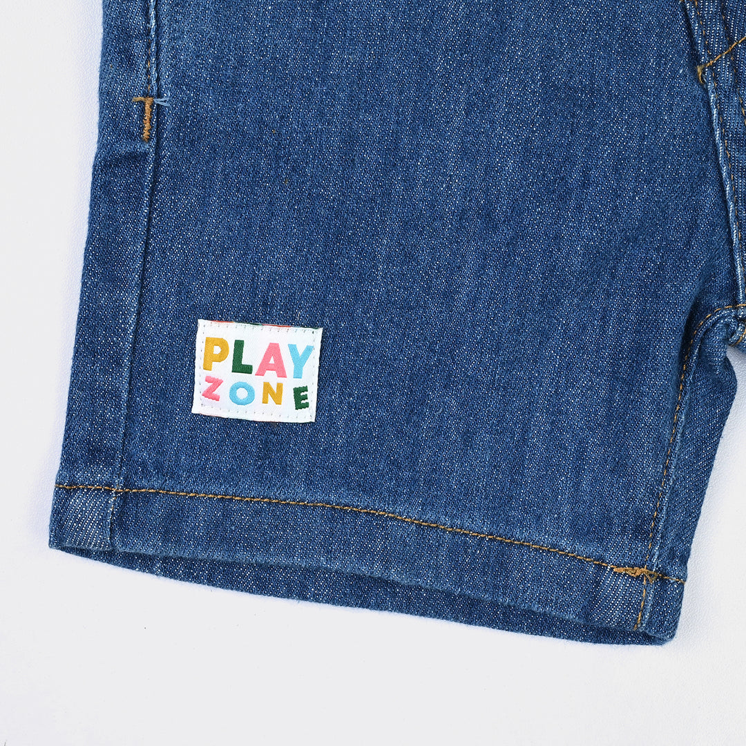 Infant Boys Denim Rigid Shorts - Mid Blue