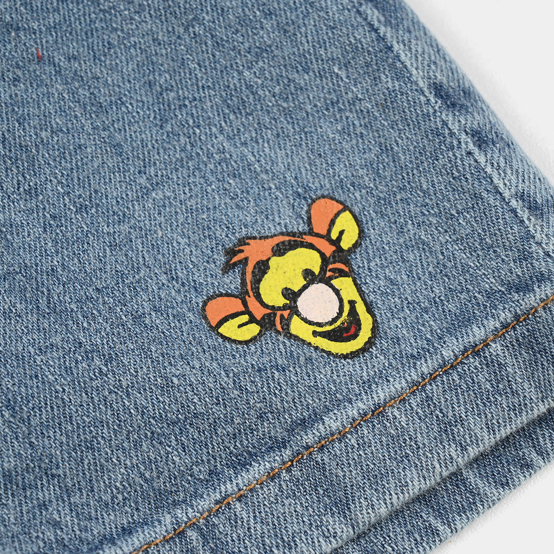 Infant Boys Denim Rigid Shorts (Winnie The) - Mid Blue