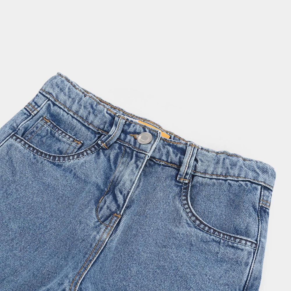 Girls Denim Rigid Shorts - Light Blue