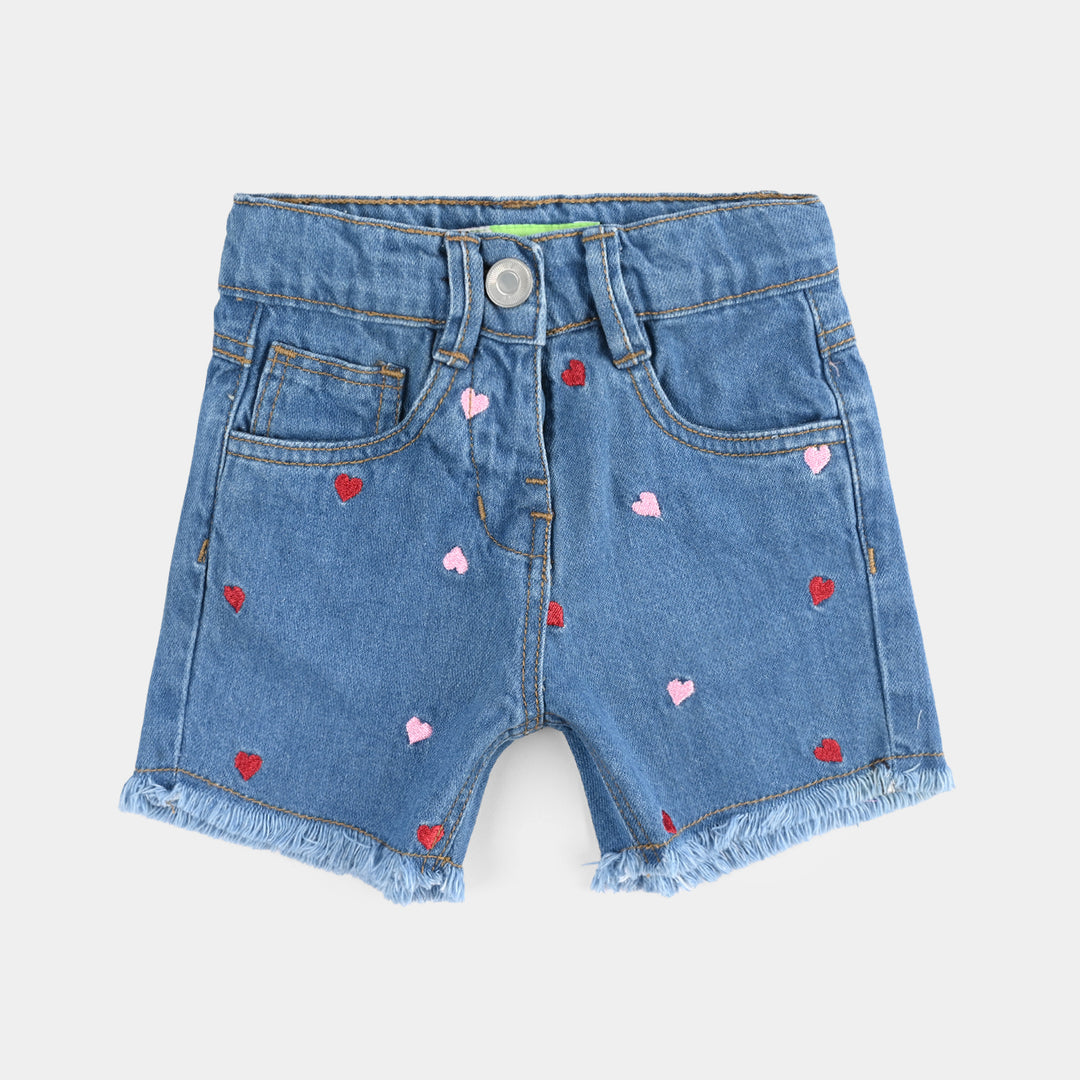 Infant Girls Denim rigid SHORT HEARTS-Light.Blue