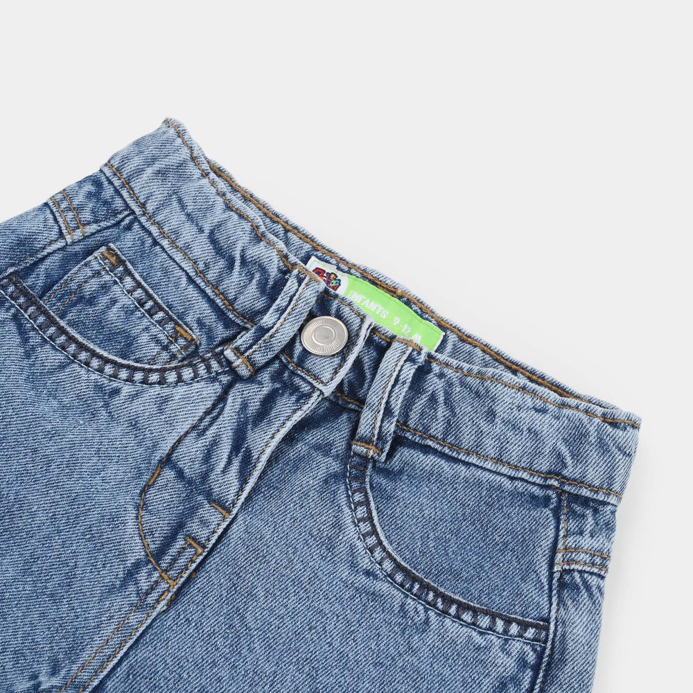 Infant Girls Denim Rigid Shorts - Light Blue
