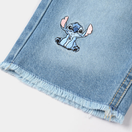 Girls Denim Rigid Short Stitch – Mid Blue