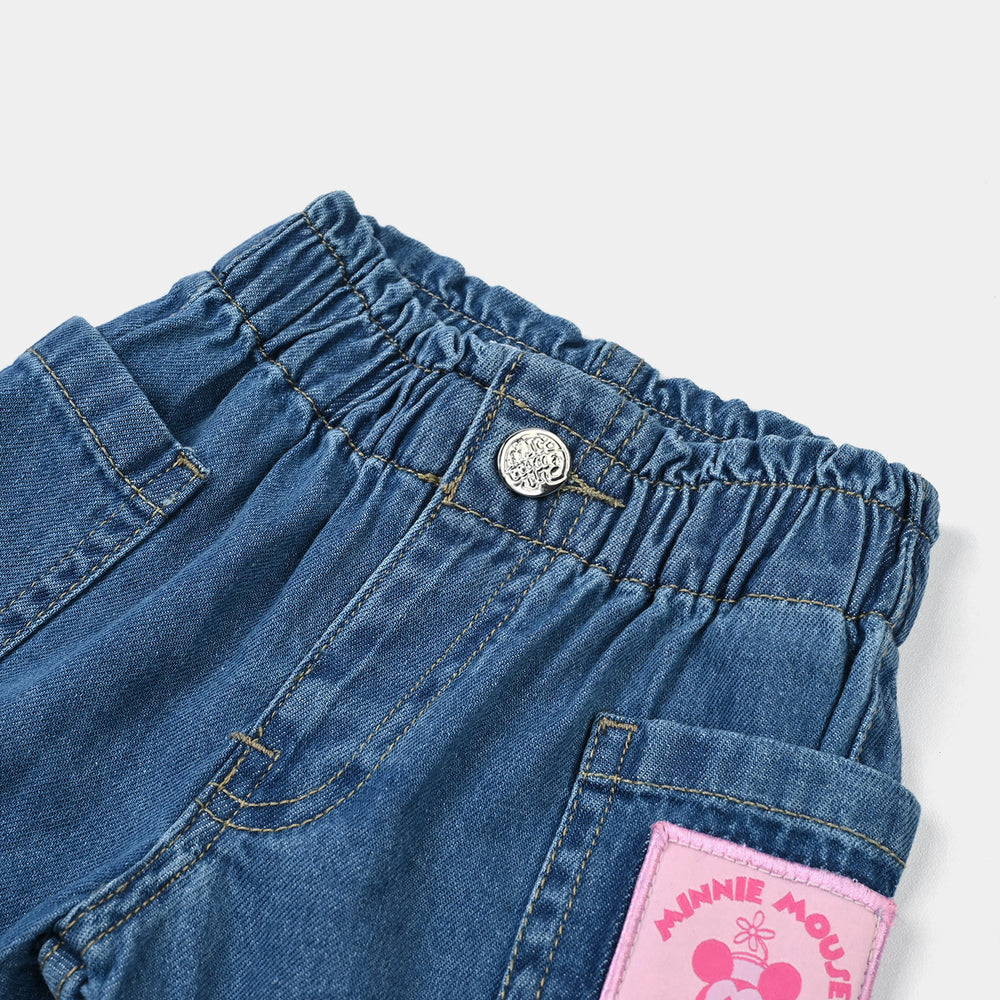 Infant Girls Denim Shorts Character - Mid Blue