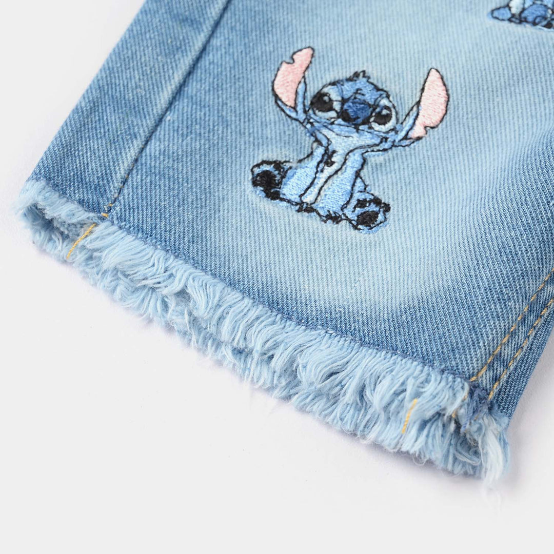 Infant Girls Denim rigid SHORT STITCH-Mid Blue