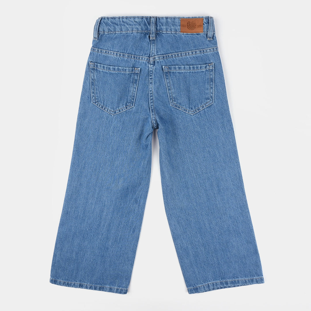 Girls Denim Viscose Pants (Lily) - Mid Blue