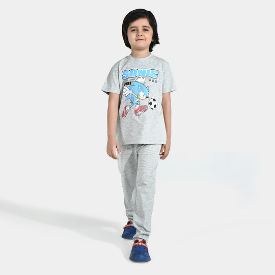 Boys PC Jersey Night Suit Character - Grey