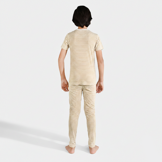 Boys Poly Cotton Jersey Night Suit (Hot Wheels) - Warm Sand