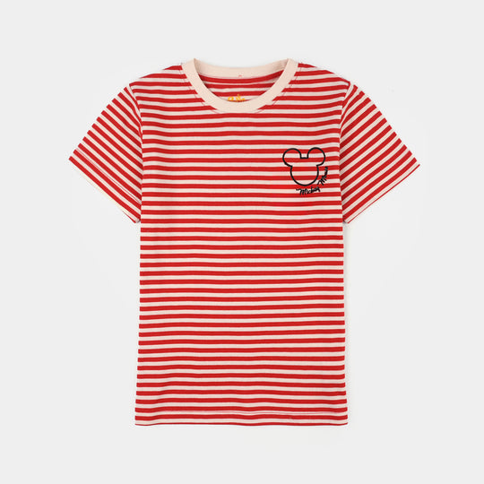 Infant Boys PC Jersey Night Suit - White/Red