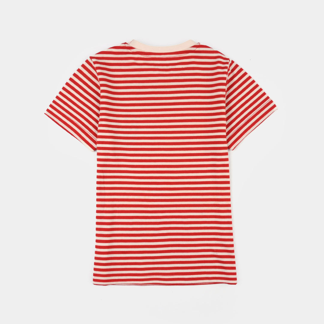 Infant Boys PC Jersey Night Suit - White/Red