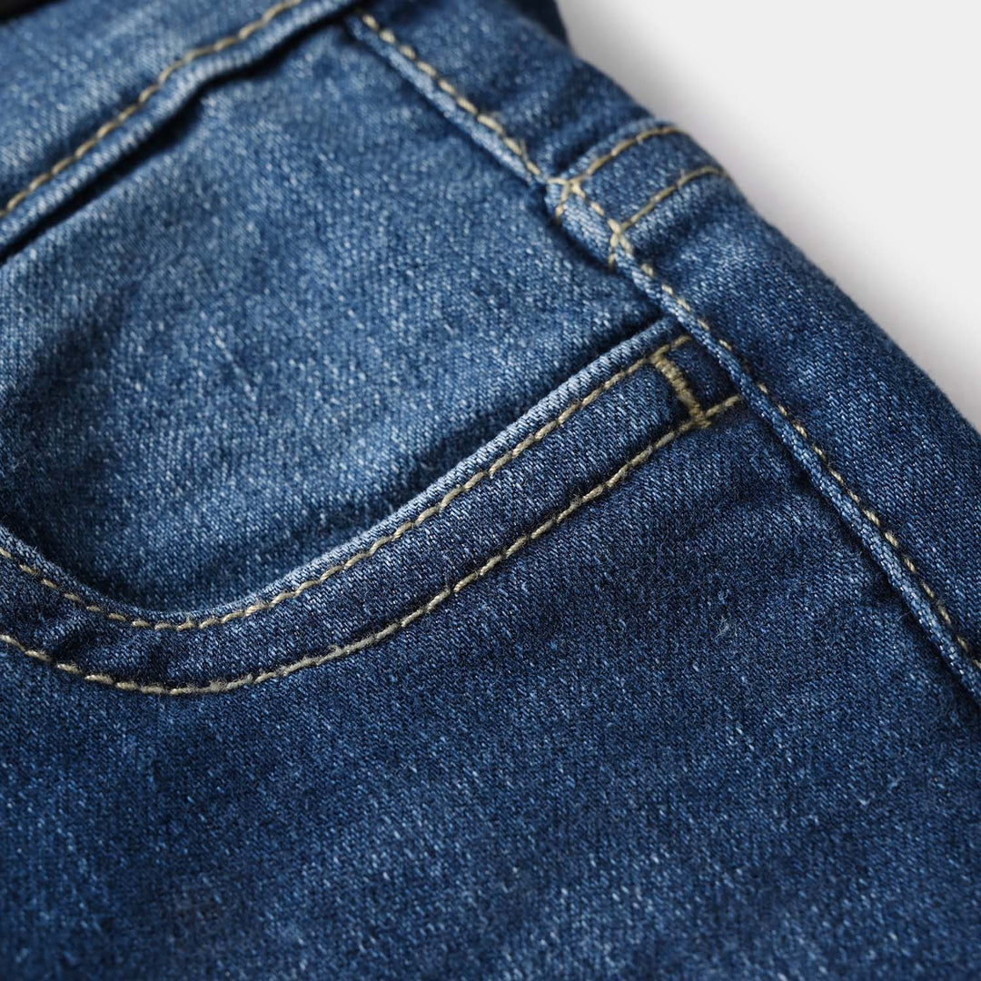 Boys Denim Viscose Pants Basic - Mid Blue