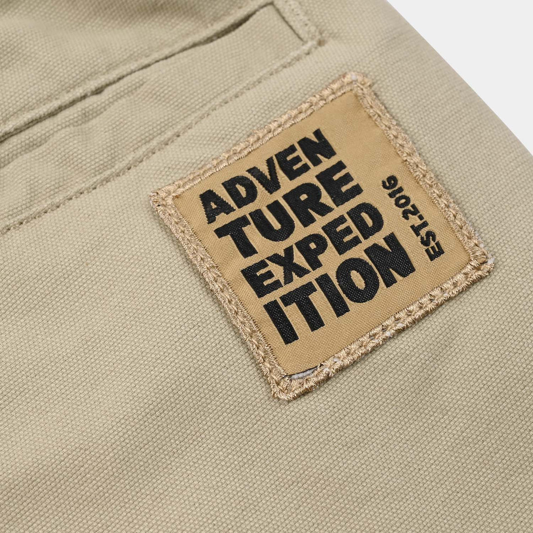 Boys Cotton Twill Shorts - Brown