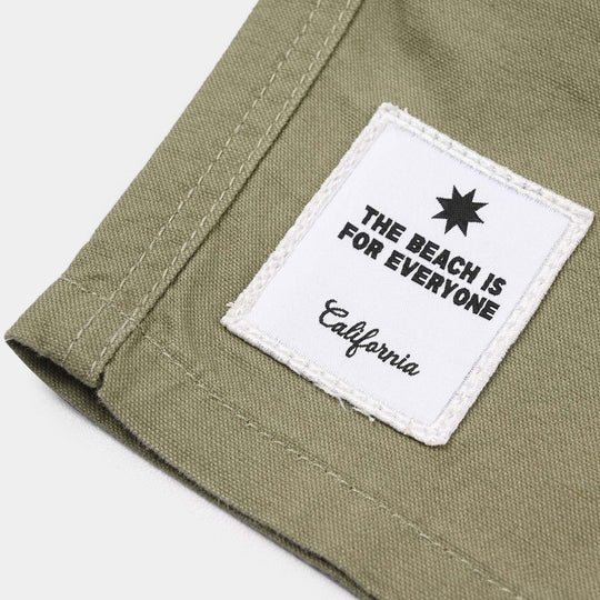 Boys Cotton Twill Shorts - Olive Green