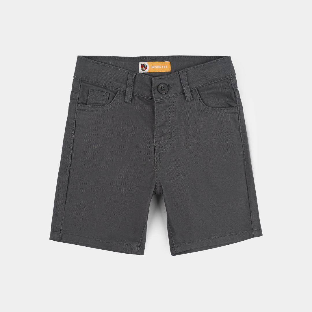 Boys Cotton Twill Shorts (Basic) - Grey