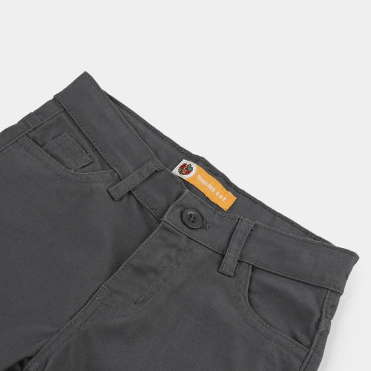 Boys Cotton Twill Shorts (Basic) - Grey