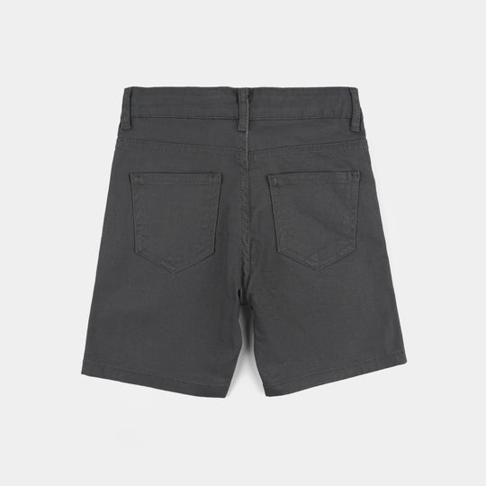 Boys Cotton Twill Shorts (Basic) - Grey