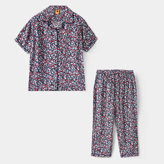 Girls Viscose Nightwear Floral - Multi