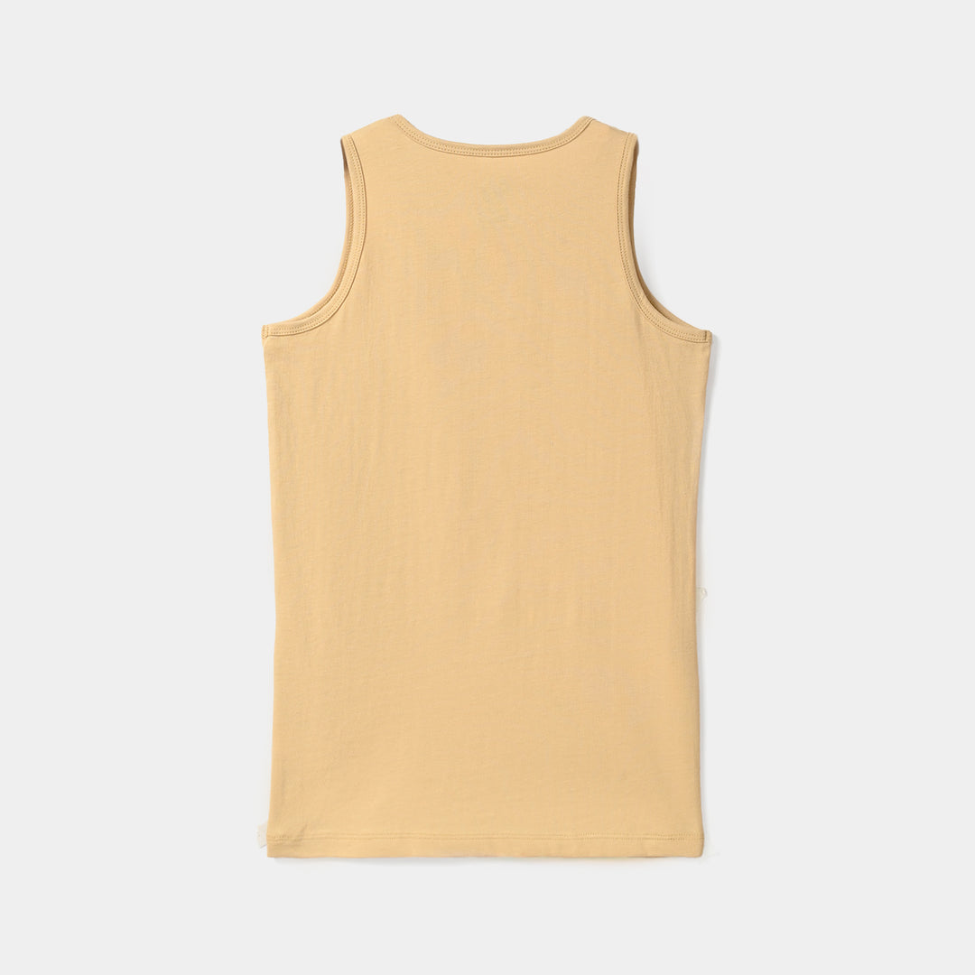 Boys Cotton Jersey Sando - Warm Sand