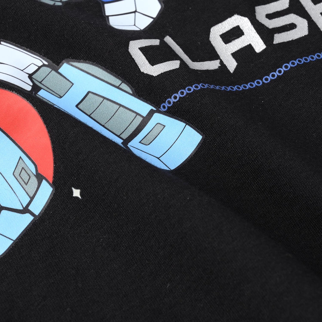 Boys Cotton Jersey T-Shirt (COSMIC CLASH) - Jet Black