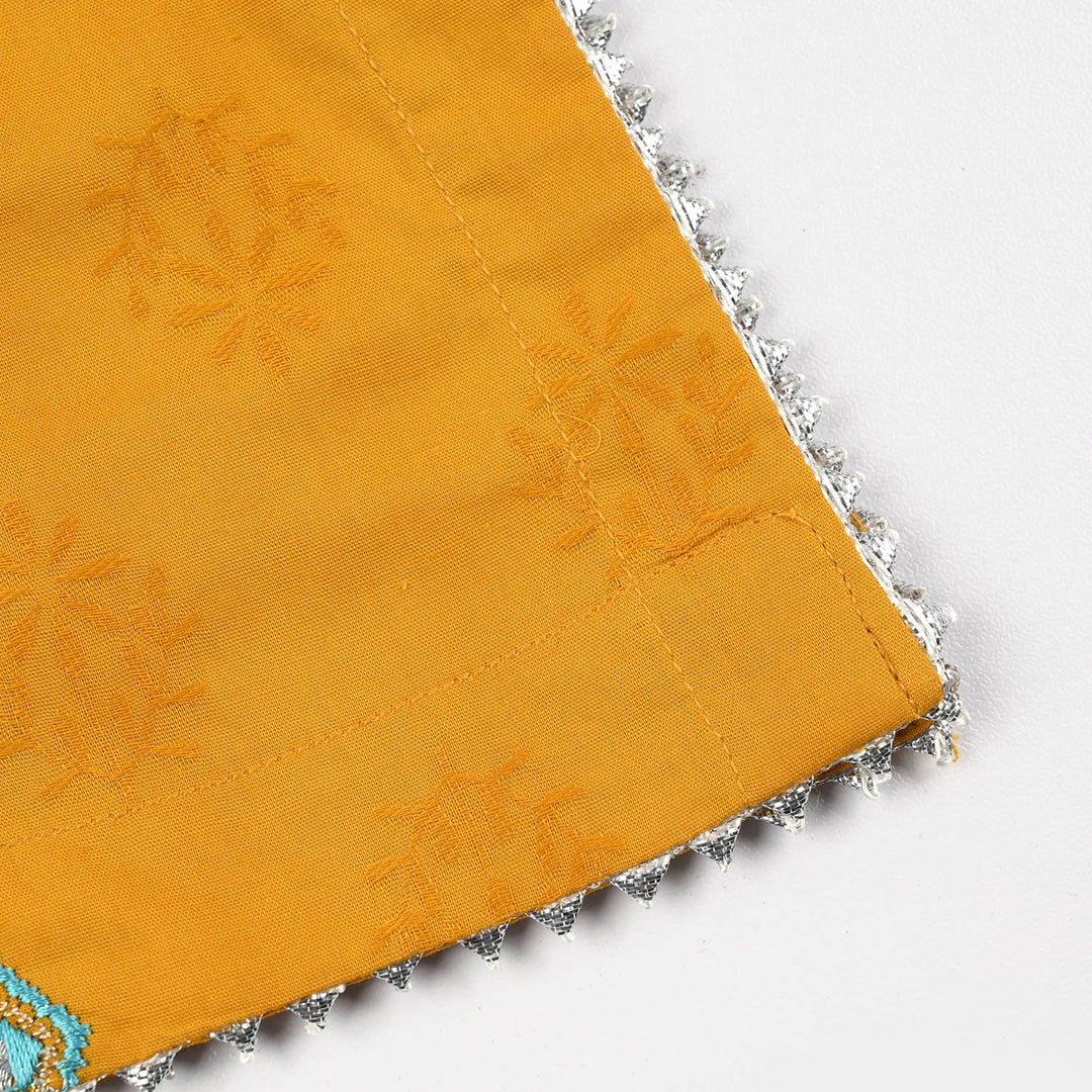 Girls Jacquard 3Pcs (Noor) - Mustard