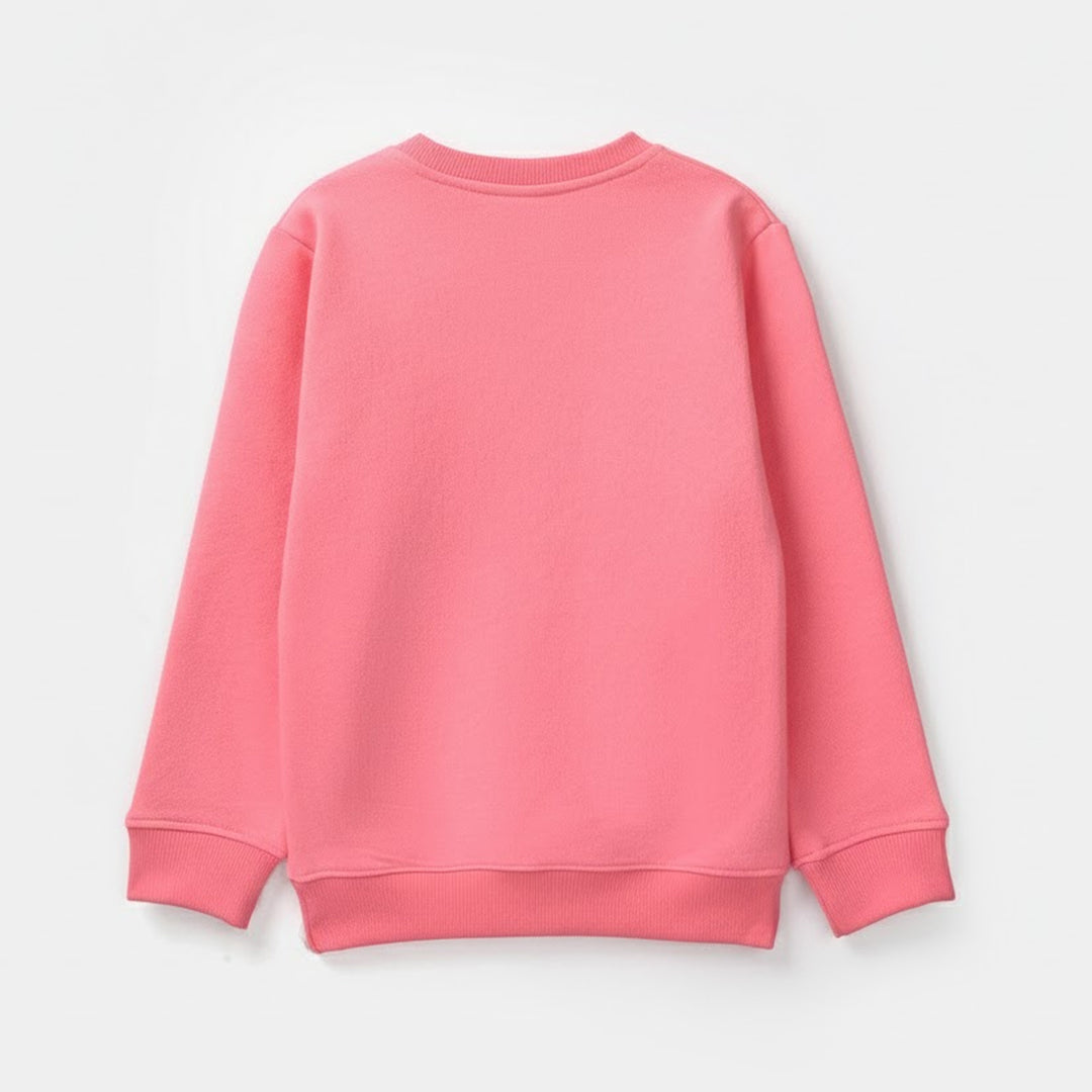 Girls Fleece Sweatshirt-Pink