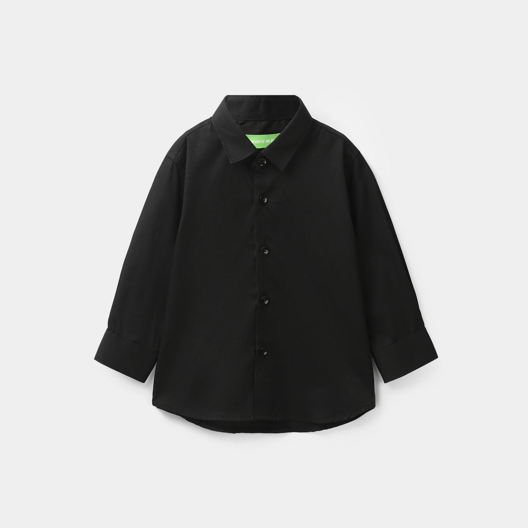 Infant Boys Cotton Poplin Formal Shirt - Black