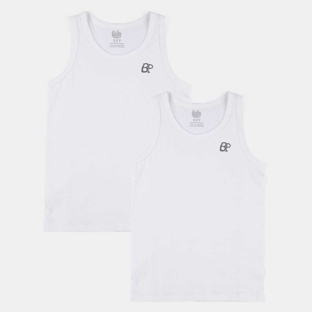 Boys Cotton Jersey Vest - Pack of 2-White