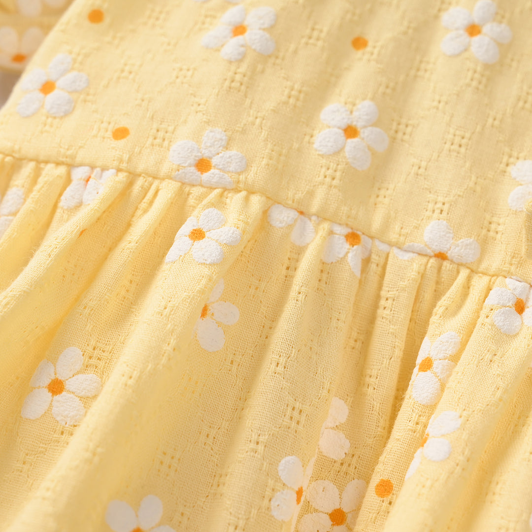 Infant Girls Jacquard Casual Top (Blossom) - Yellow