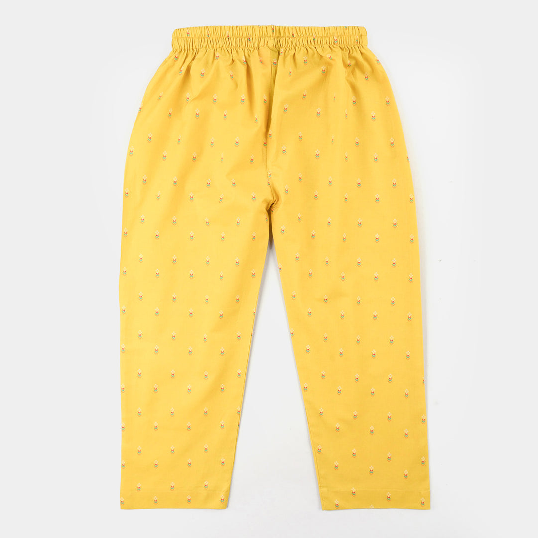 Girls Cotton Printed Pant (Sunny) – Yellow
