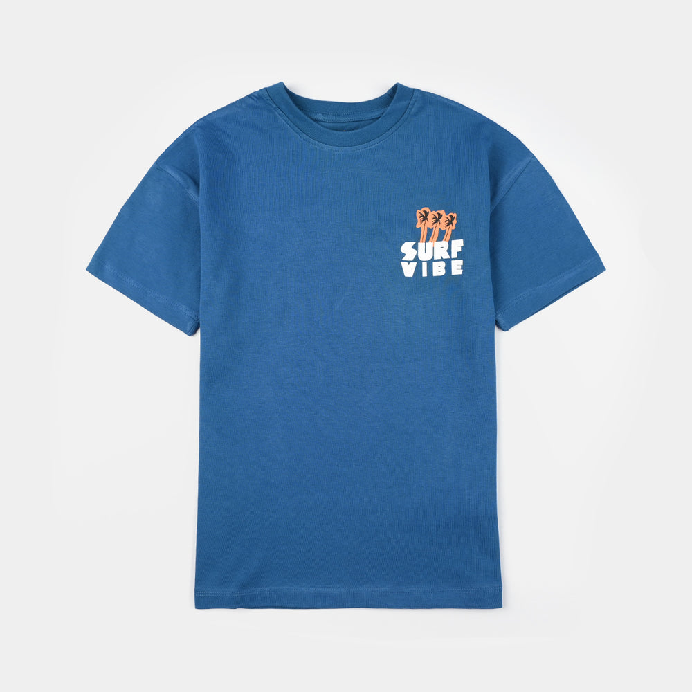 Boys Jersey/Terry T-Shirt (Surf Vibe) - Blue