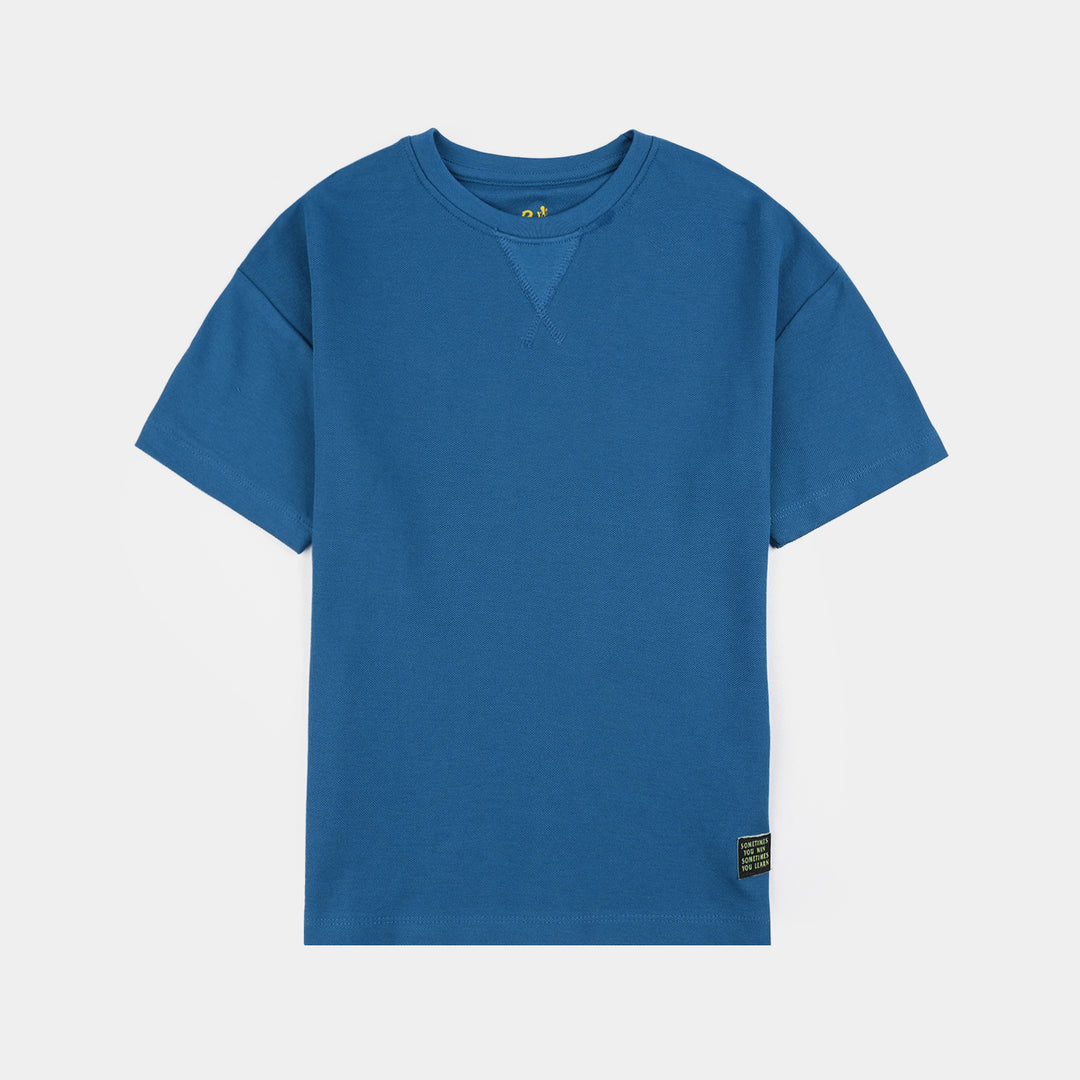 Boys Jersey/Terry T-Shirt (Sometimes You Win) - Blue
