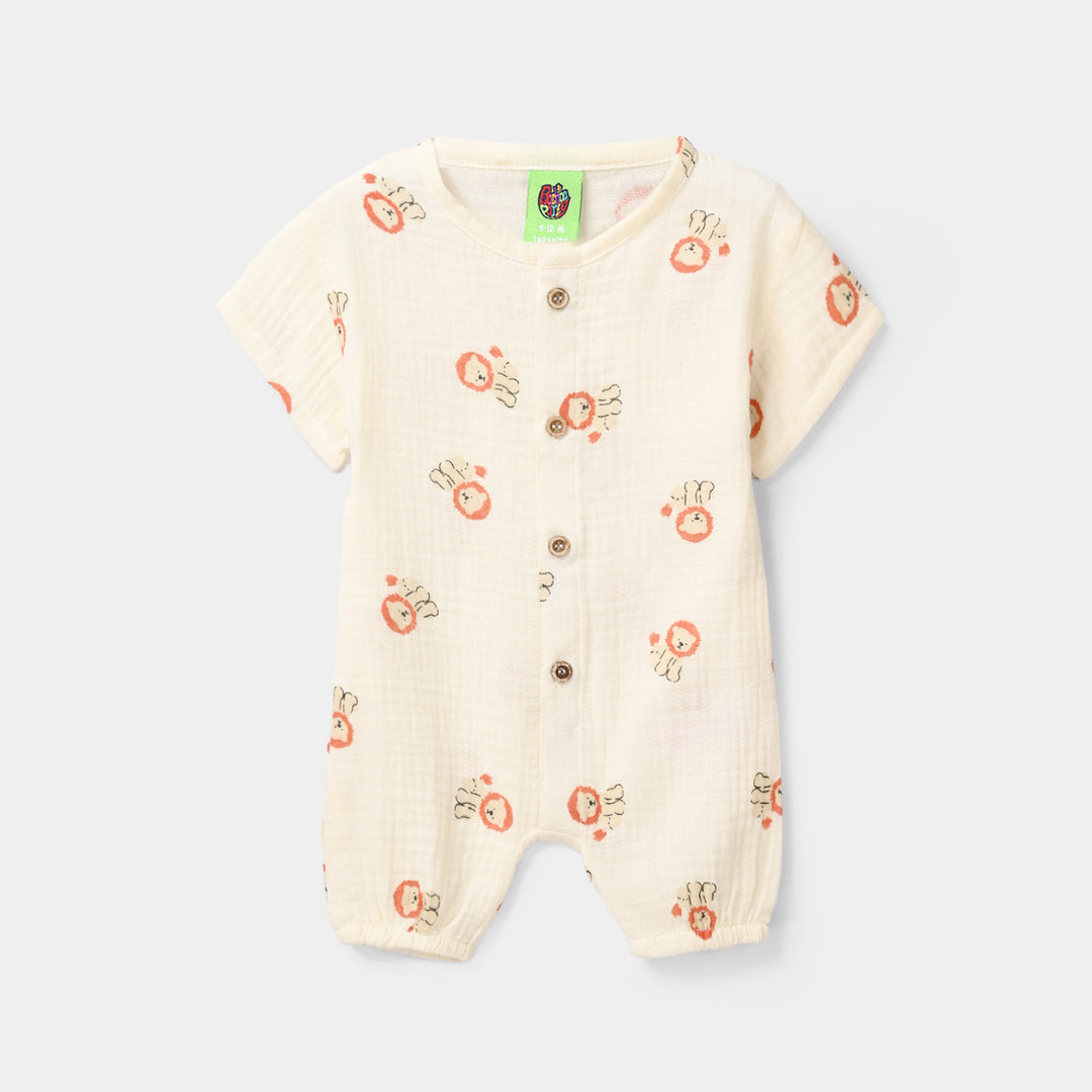Infant Boys Woven Romper - Off White
