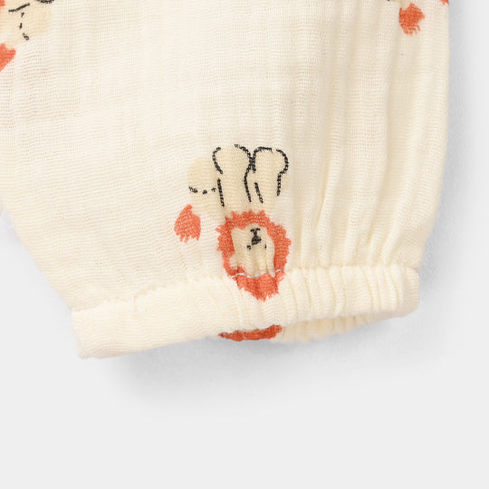 Infant Boys Woven Romper - Off White