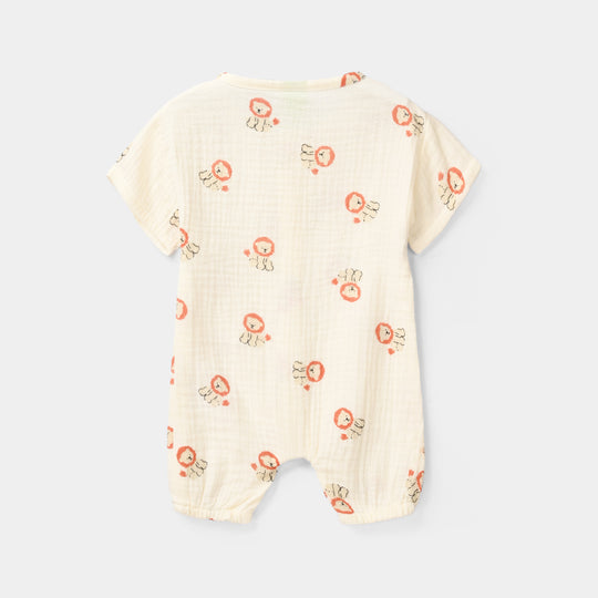 Infant Boys Woven Romper - Off White