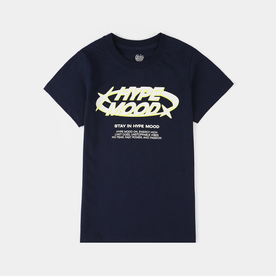 Boys Jersey/Terry T-Shirt Hype Mood - Navy Blue