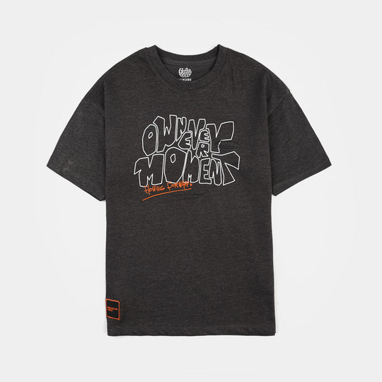 Boys Jersey/Terry T-Shirt (Own Every Moment) - Grey