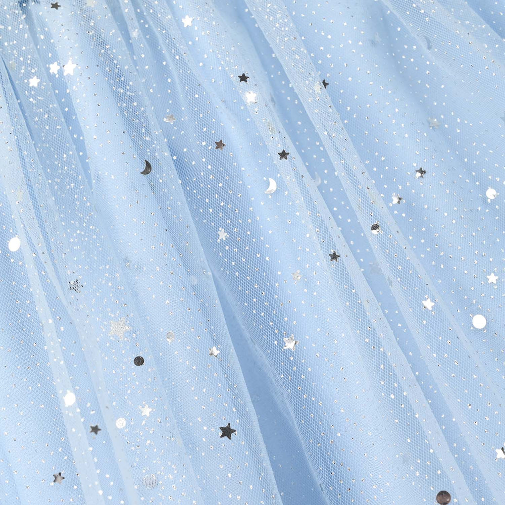 Infant Girls Net Short Skirt (Star) - Light Blue