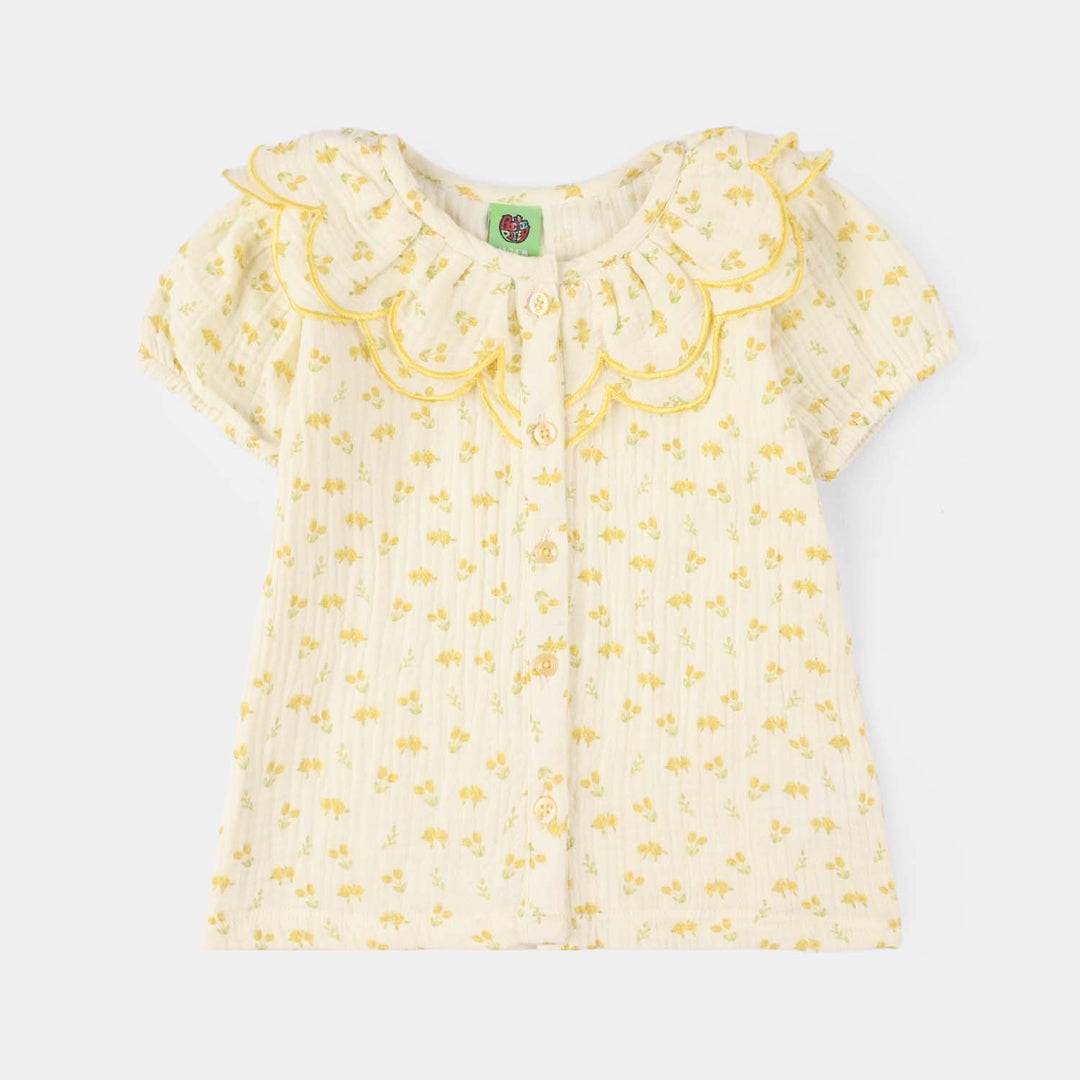Infant Girls Gauze 2-Piece Suit (Sunflower) - Off White