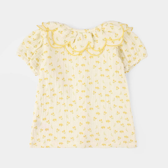 Infant Girls Gauze 2-Piece Suit (Sunflower) - Off White